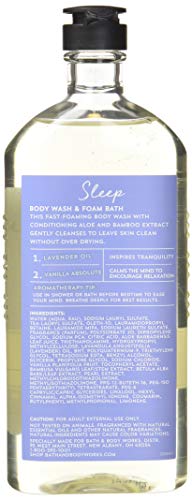 Bath and Body Works Aromatherapy Sleep Lavender Vanilla Body Wash Foam Bath for Relaxed Sleep - 2 Pack, 10 Ounces per Bo