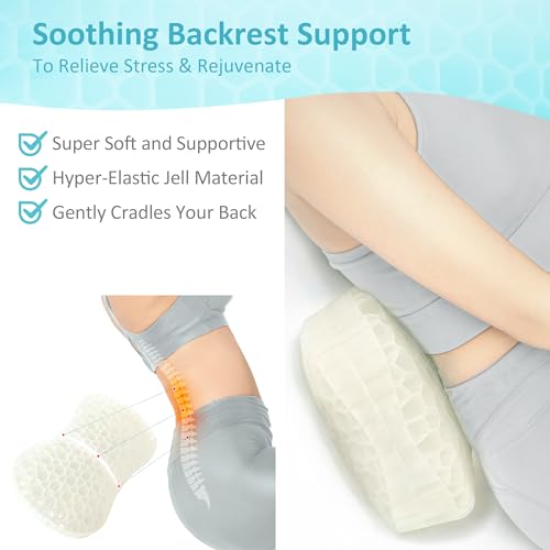 Sunlit Bath Jello Gel Bath Pillow for Back Support in White
