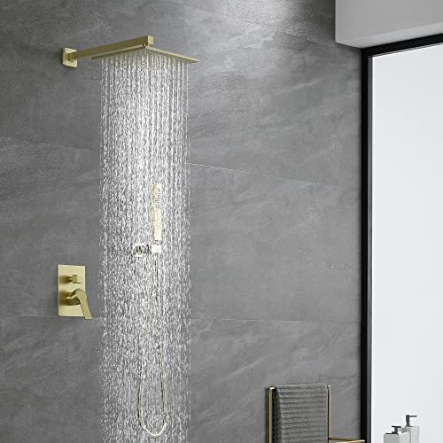Luxuly SHAMANDA Brass Rainfall Shower System Brushed Gold for Bathroom
| SHAMANDA L70001-3 Brushed Gold Rainfall Shower