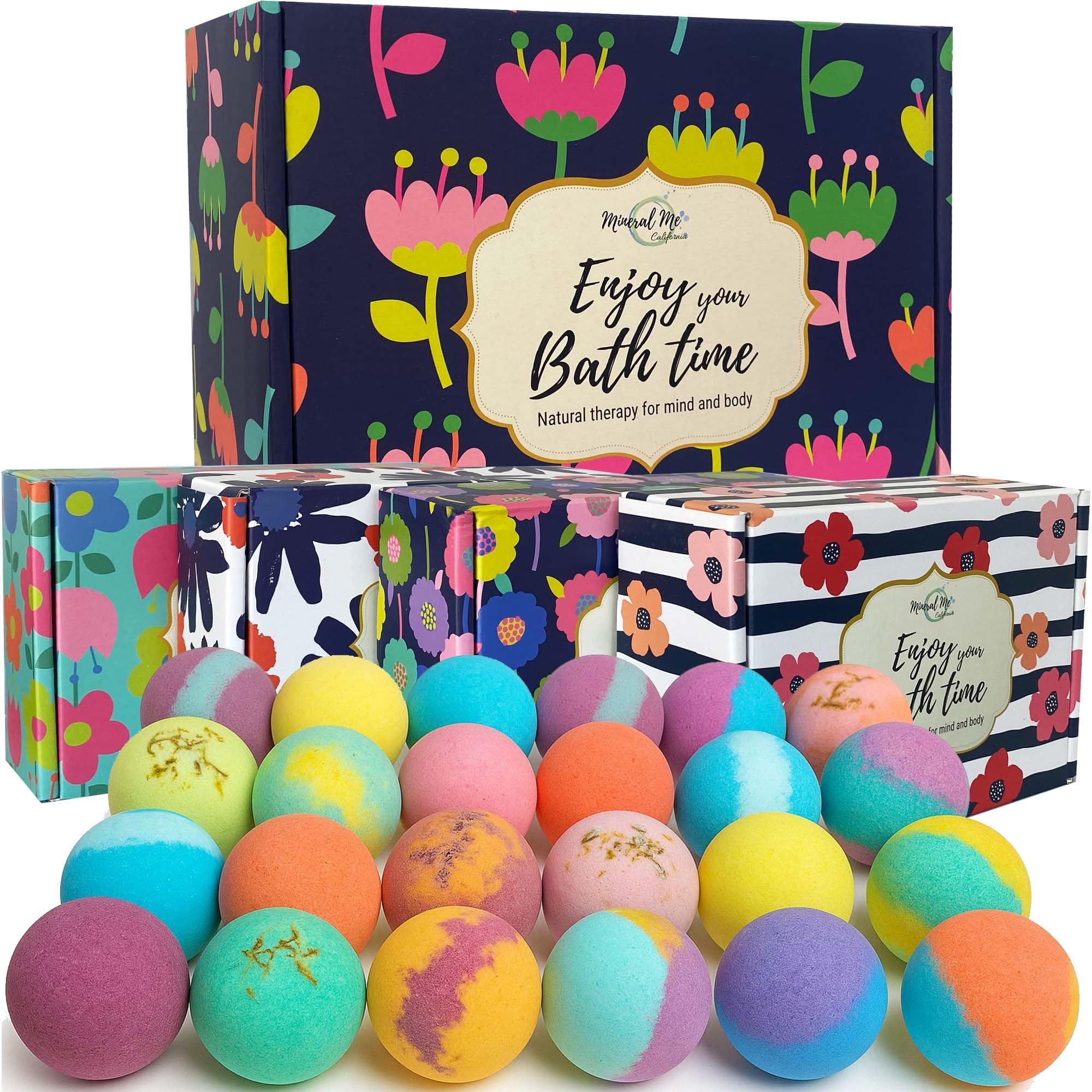 Bath Bombs for Women Gift Set - 24 Natural and Organic Bath Bombs with Essential Oils & Moisturizing Shea Butter
24 Natu